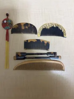 ク*ア様 和風かんざし・櫛セット くし 簪 まとめ 総重量66g