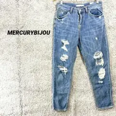 1985　マーキュリービジュー　テーパードデニム　Gパン　ダメージジーンズ　L
