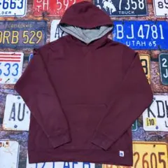 Russell Athletic 無地 パーカー M ボルドー スウェット 古着