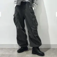 GU デニムスーパーワイドカーゴパンツ
