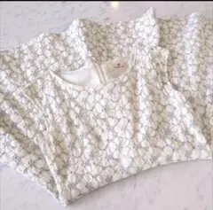 未使用に近い　総レース　ワンピース　白