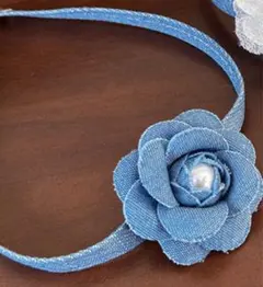 チョーカー　デニム生地　ゴスロリ　y2k　花　コスプレ　ライブ　イベント