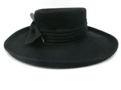 セーベルガー SEEBERGER ハット 帽子 ツバ広帽 レディース 良好 黒