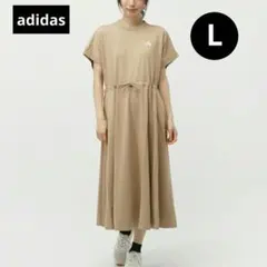 ❤美品❤アディダス 3本ライン Tシャツワンピース M ベージュ ドローコード付のサムネイル