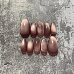 【no.63】ネイルチップ　ショートバレリーナ　くすみピンク　細フレンチ　マグ