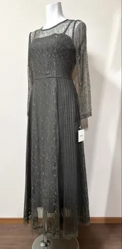 レースパーティードレス 9号 タグ付き新品 レースアップ編上げ　定価24000円