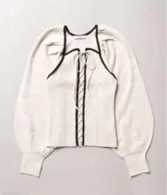 snidel レースアップデザインニットプルオーバー