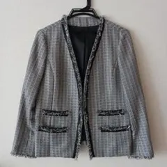 【お値下げ】レディース　ノーカラーツイードジャケット