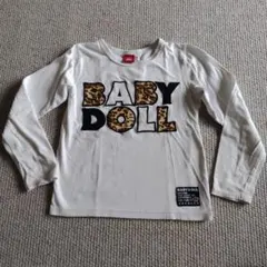 BABYDOLL 長袖カットソー ホワイト レオパード柄
