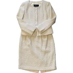 美品✨【UNTITILED】ツイード スカートセットアップ　ノーカラージャケット