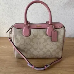 【未使用品】COACH コーチ ボストンバッグ　ピンク 2026年最新】coach ボストンバッグ ピンクの人気アイテム - メルカリ