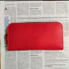 ラウンドファスナー　長財布　本革　ロングウォレット　ハンドメイド