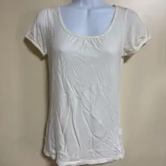 ホワイト 半袖 Uネック Tシャツのサムネイル