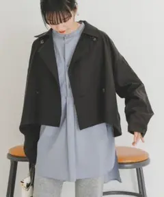 UR Lab.◆ショートトレンチコート◆ブラック系◆FREE