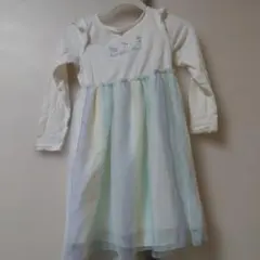 ユニコーン刺繍の長袖ワンピース 130