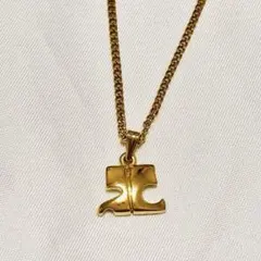 Courrègesクレージュロゴモチーフ ペンダント ネックレス ゴールドカラー