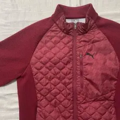 ●プーマ●中綿ナイロンジャケット L ニット ゴルフ 赤 セーター レッド