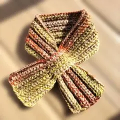 手編みミニリボンマフラー