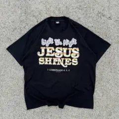 80s Jesus shines 宗教　tシャツ キリスト 企業　メッセージ