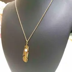 e56○シルバー ターコイズ☆フェザーネックレス☆モチーフ 261