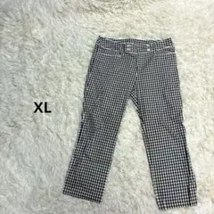 ニューヨーカー ギンガムチェック ストレートパンツ 黒白 XL カジュアルパンツ