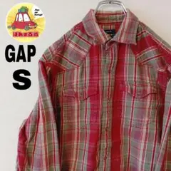 USA古着 GAP ネルシャツ　S レッド　グリーン