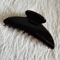 髪留め バンスクリップ ヘアクリップ ダークブラウン アセテート シンプル 上品