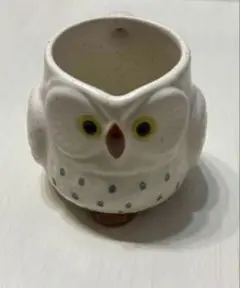 481☆ふくろうmini鉢 モルタル雑貨 （お任せ植物付き）yellow | Mercari