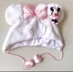 ディズニーファンキャップ 白 ピンク ミニーマウス　希少　レア