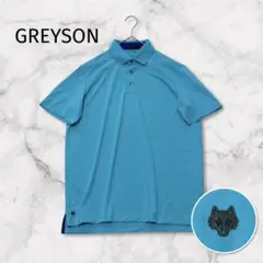 GREYSON グレイソン ゴルフ ポロシャツ 表記M ウルフロゴ ターコイズ