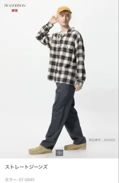 ユニクロ JWANDERSON ストレートジーンズ グレー 30サイズ