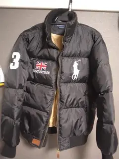 POLO RALPH LAUREN 刺繍 ダウンジャケット ビックポニー黒L美品