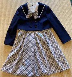 訳あり　ELLE EN NOIR 130cmチェック柄 ブレザー　ワンピース