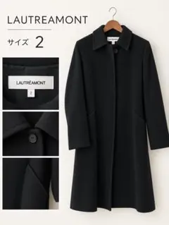 LAUTREAMONT アンゴラ混 ノーカラーコート ブラック サイズ2
