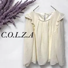 C.O.L.Z.A✨️長袖フリルブラウス ビジュー付き シャドーチェック柄