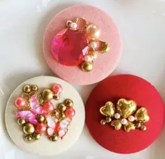 99-ハンドメイド くるみボタン★ブローチorヘアゴムセット（説明欄必読‼︎）