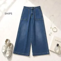 美品✨SHIPS シップス ベイカーデニム ワイドパンツ ハイウエスト 36のサムネイル