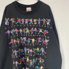 90s USA製 EZL カラフル スキー柄 スウェット vintage