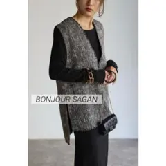 1463 BONJOUR SAGAN Vネックツイードベスト