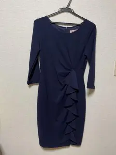 膝丈 ドレス 紺色