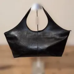 【本革】tsumori chisato ブラックレザーハンドバッグのサムネイル