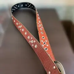 オレンジ クロコダイル風ベルト