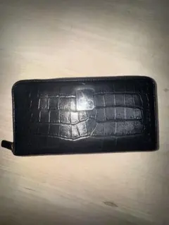 Lacoste クロコダイル風レザー 長財布 ブラック　ラコステ 財布