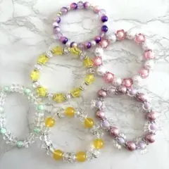 カラフルビーズブレスレット6個セット