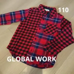 GLOBAL WORK ネルシャツ キッズM(100～110) トップス