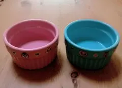 アンパンマン ココット 陶器 無地 丸型 2個セット 中古美品