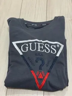 GUESS グレー 刺繍ロゴ トレーナー