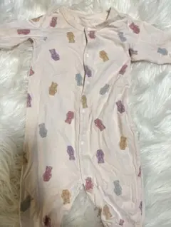 くま柄 ベビー ロンパース カバーオール