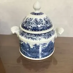 大型 染付火鉢 直径約45cm 山水図 睡蓮鉢 鉢カバー 古民家 昭和レトロ