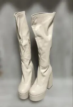 ロングブーツ アイボリー 23.5cm